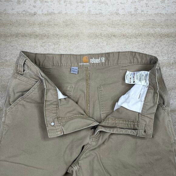 Vintage Carhartt Carpenter Pants Tan Canvas Relaxed Fit Dungarees Work Wear 90s - Picture 4 of 5